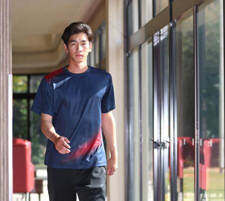 　契約更改交渉を終えた今朝丸（撮影・北村雅宏）