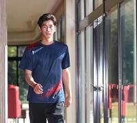 　契約更改交渉を終えた今朝丸（撮影・北村雅宏）