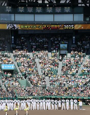 　ネット裏上に刻まれた２０２５Ｖ（撮影・田中太一）