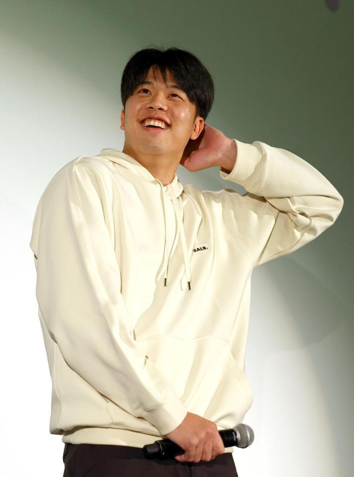 　ファンからの質問に答える才木（撮影・山口登）