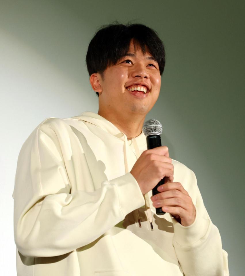 　ファンからの質問に答える才木（撮影・山口登）