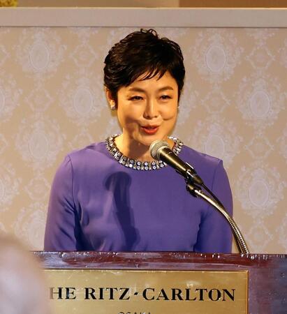 　司会を務める有働由美子（撮影・山口登）