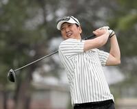 　ゴルフを楽しむ藤川監督（撮影・田中太一）