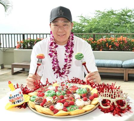 　ハワイで誕生日を迎えた大山（撮影・田中太一）