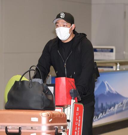 　帰国した大山（撮影・北村雅宏）