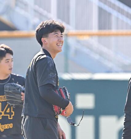 　笑顔を見せる立石（撮影・西田忠信）