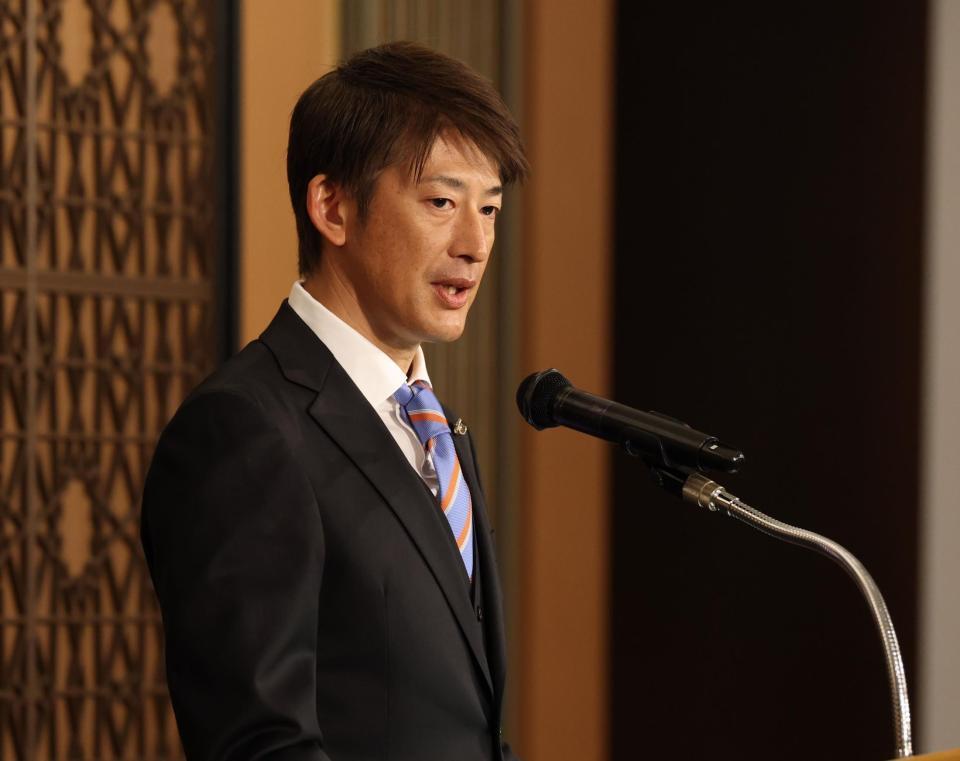 新人選手に講演する能見篤史氏（撮影・金田祐二）