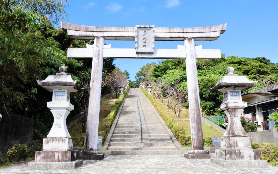 　近本が毎年、年始に訪れトレーニングでも利用する高千穂神社の階段