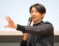 　プロジェクトでの活動について語る近本（撮影・立川洋一郎）