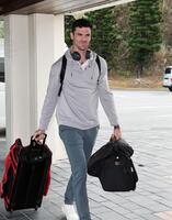 宿舎入りするラグズデール（撮影・田中太一）