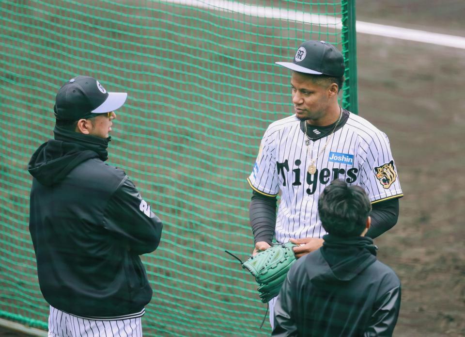 ライブＢＰに登板したモレッタ（撮影・山口登）