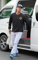 宜野座キャンプに合流した岡城（撮影・立川洋一郎）