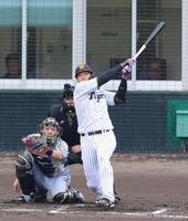 ２回、ソロを放つ大山（撮影・立川洋一郎）