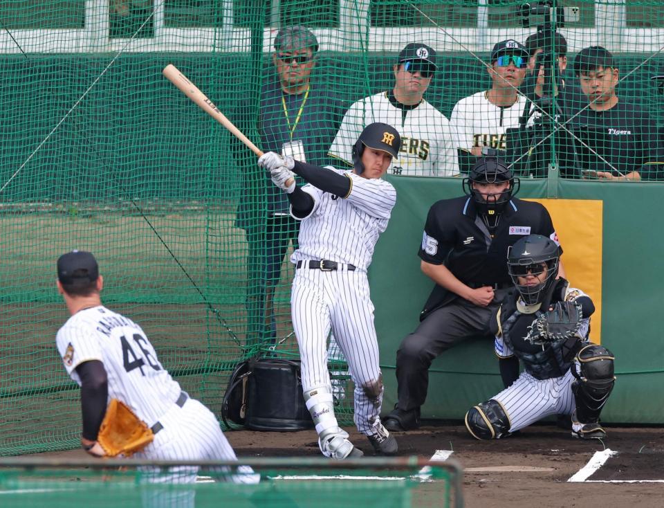 ライブＢＰでラグズデールと対戦する小幡（撮影・立川洋一郎）