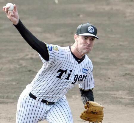 　ライブＢＰに登板するラグズデール（撮影・田中太一）