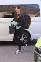 宜野座に到着した下村（撮影・立川洋一郎）