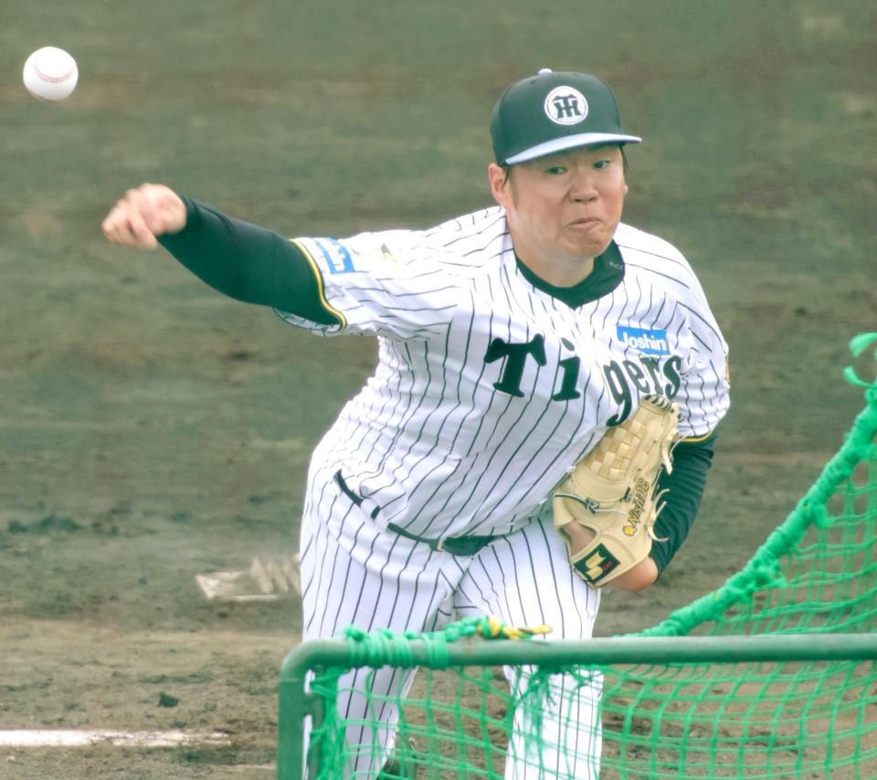 　ライブＢＰに登板した西勇（撮影・坂部計介）