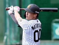 シート打撃で二塁打を放つ元山（撮影・田中太一）