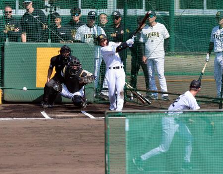 　梅野はバットを折り二ゴロに倒れる（撮影・山口登）