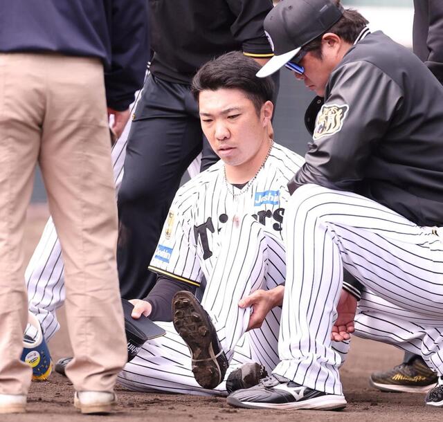 阪神 石井が「左アキレス腱断裂縫合術」