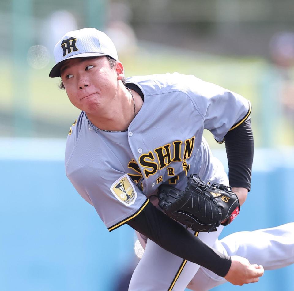 力投する先発の村上（撮影・西田忠信）