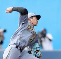 　４回、レイエスに投げ込む今朝丸（撮影・西田忠信）