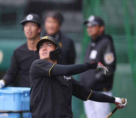 ロングティーに取り組む谷端（撮影・西田忠信）