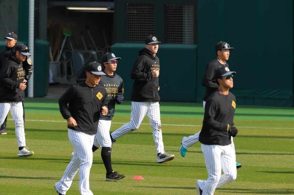 ２軍練習に合流した阪神・ディベイニー＝ＳＧＬ（撮影・立川洋一郎）