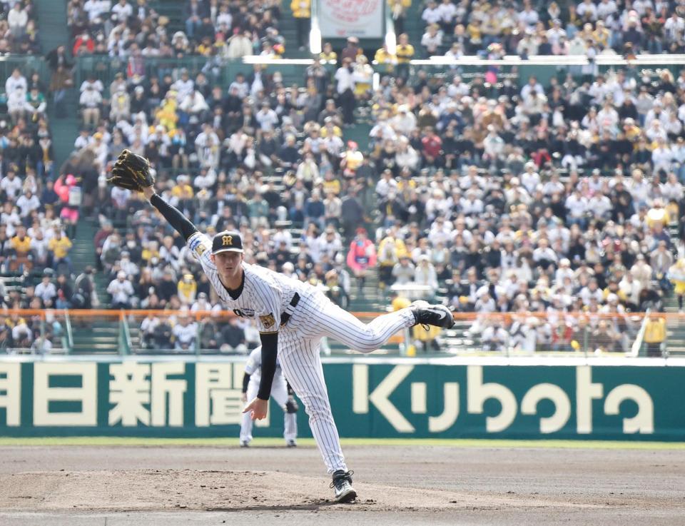 力投する先発のルーカス（撮影・西田忠信）