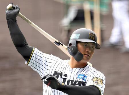 打撃練習する前川（撮影・山口登）