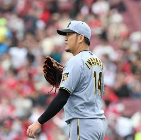 ５回、平川に犠飛を許した岩貞（撮影・西田忠信）