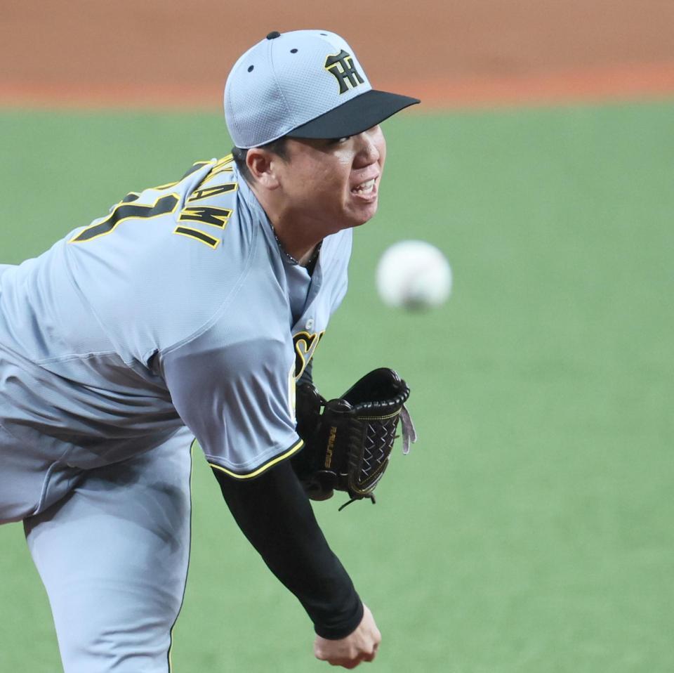 先発し、投げ込む村上（撮影・田中太一）