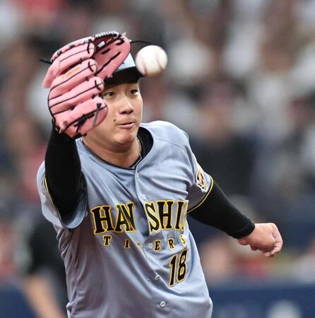 ３回、紅林を併殺に打ち取る伊原（撮影・田中太一）