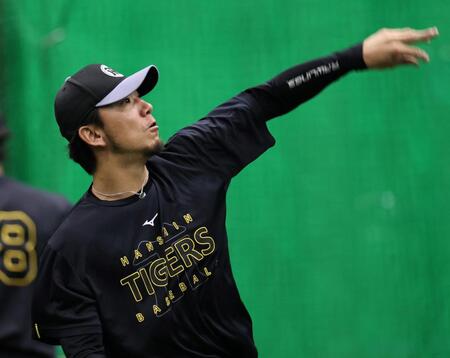 キャッチボールをする伊藤将（撮影・田中太一）