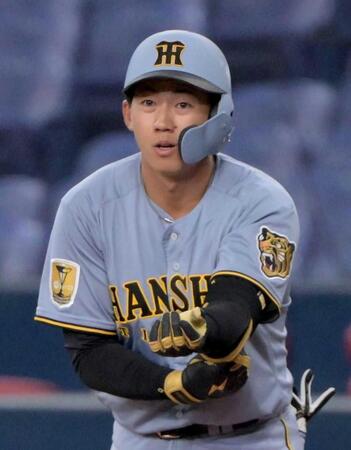 　内野安打で出塁した立石（撮影・金居みつよし）