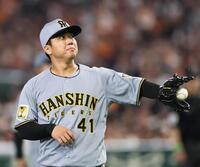 １回、松本に四球を出す村上（撮影・田中太一）