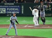 ９回、岸田を空振り三振にしとめ完封勝利。雄たけびをあげる高橋（撮影・金田祐二）