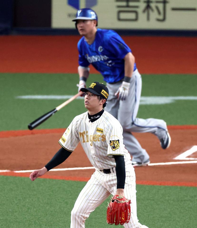 ６回、筒香にソロを許す才木（撮影・山口登）