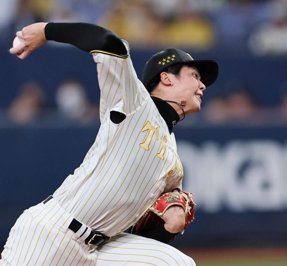 先発し、投げ込む才木（撮影・田中太一）