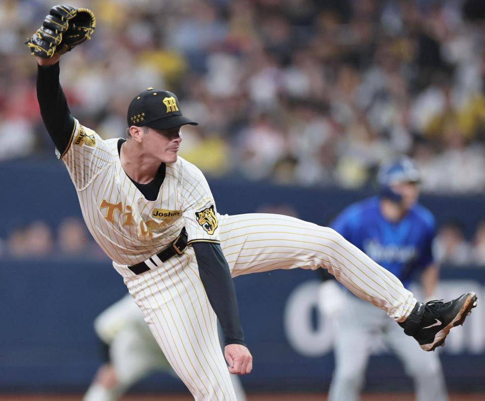 先発し、投げ込むルーカス（撮影・田中太一）