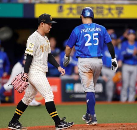 ４回、宮崎に適時二塁打を許した伊原（撮影・西田忠信）