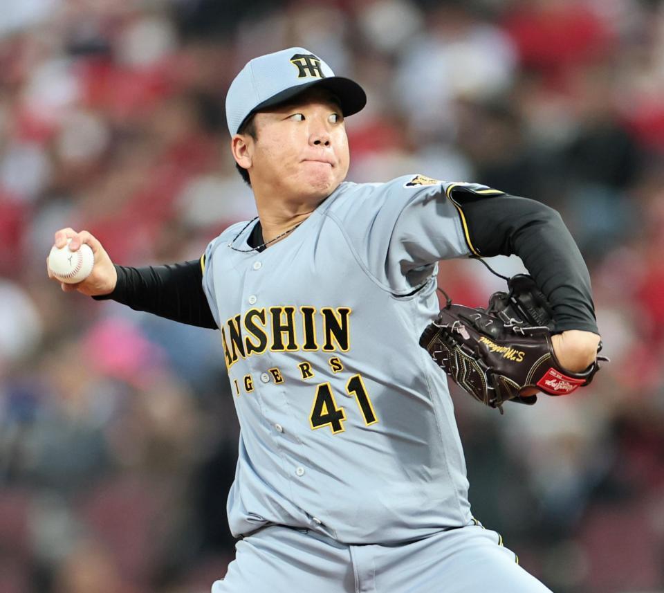 先発し、投げ込む村上（撮影・田中太一）