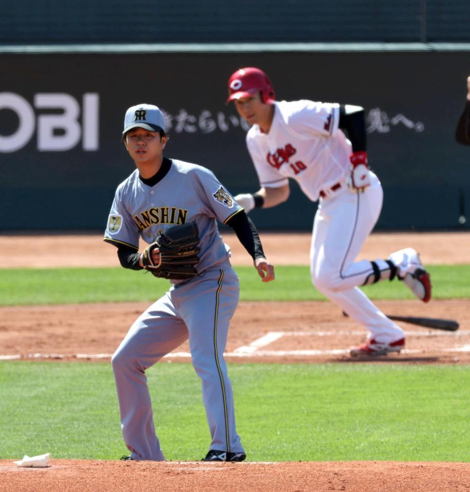 １回、先制適時打を許す高橋（撮影・山口登）