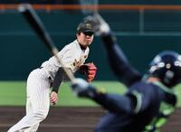 先発し、投げ込む才木（撮影・田中太一）