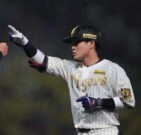 ６回、右前打を放った木浪（撮影・西田忠信）