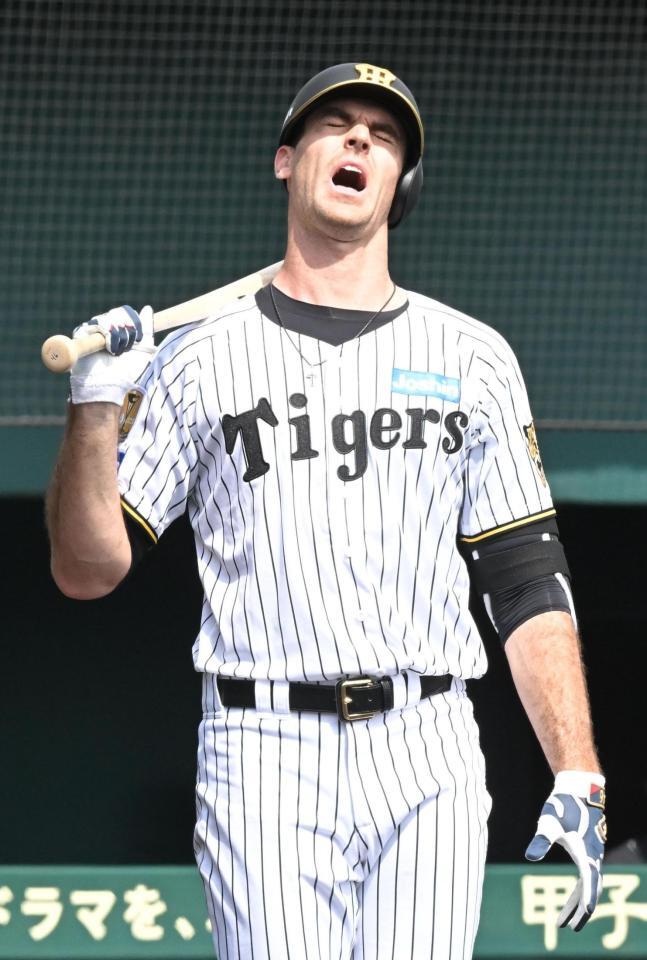 ３回、空振りし悔しがるラグズデール（撮影・高部洋祐）