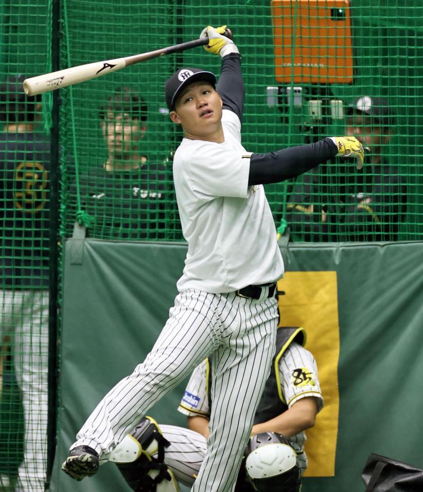 打撃練習をする森下（撮影・田中太一）