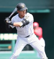 ２回、見逃し三振に倒れる立石（撮影・中田匡峻）