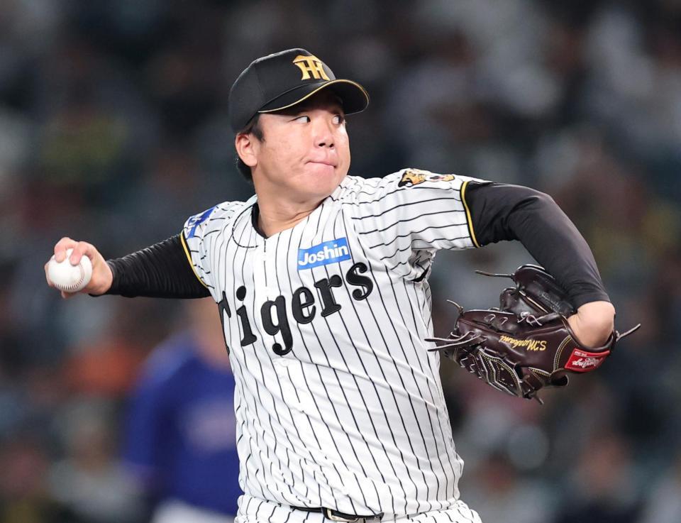 先発し力投する阪神・村上頌樹＝甲子園（撮影・山口登）