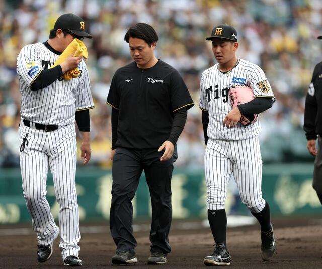 阪神伊原がアクシデントで緊急降板